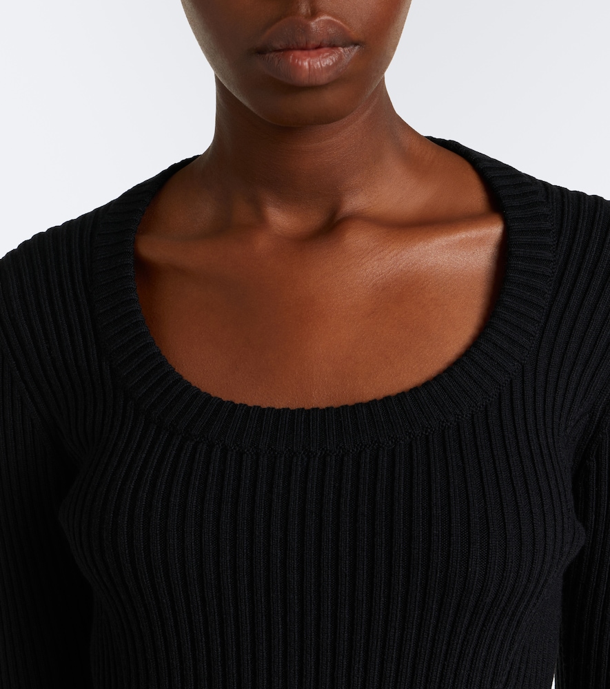Alaïa Peplum Wool-Blend Top