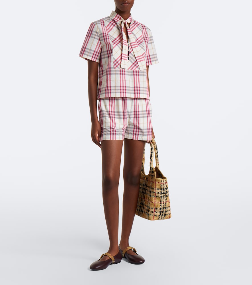 Burberry Check Leather Mary Jane Flats