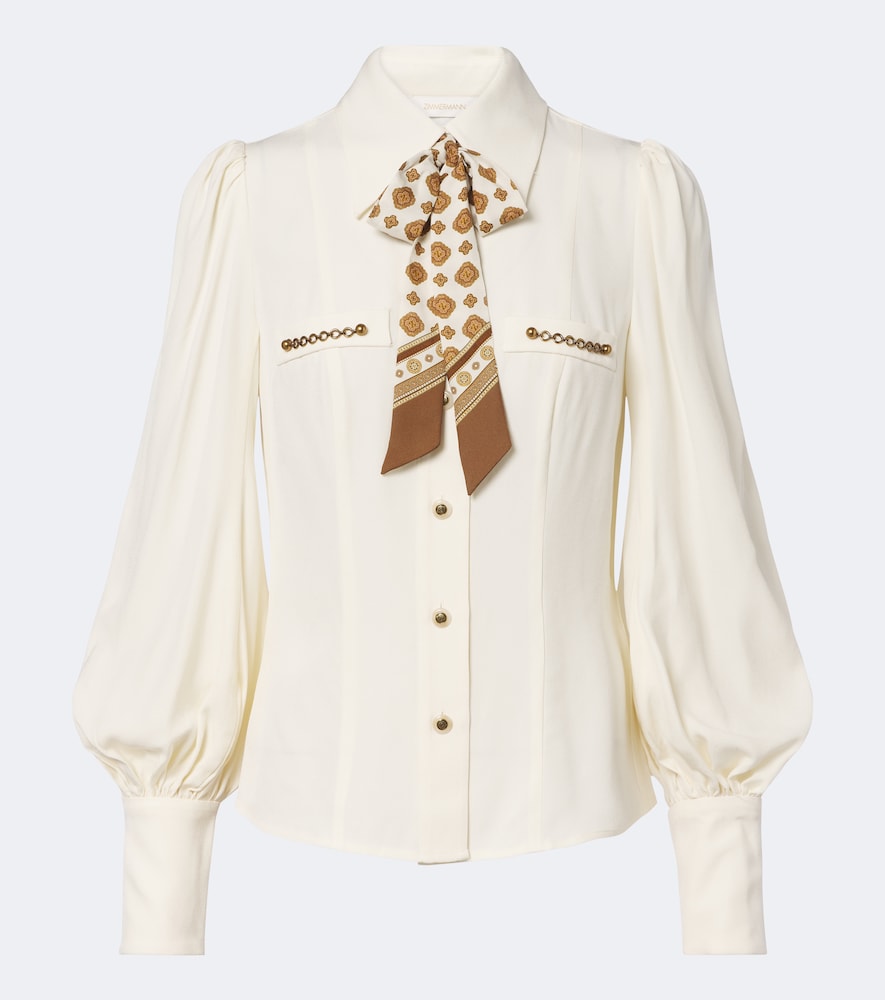 Zimmermann Utility Tie-neck Blouse In White