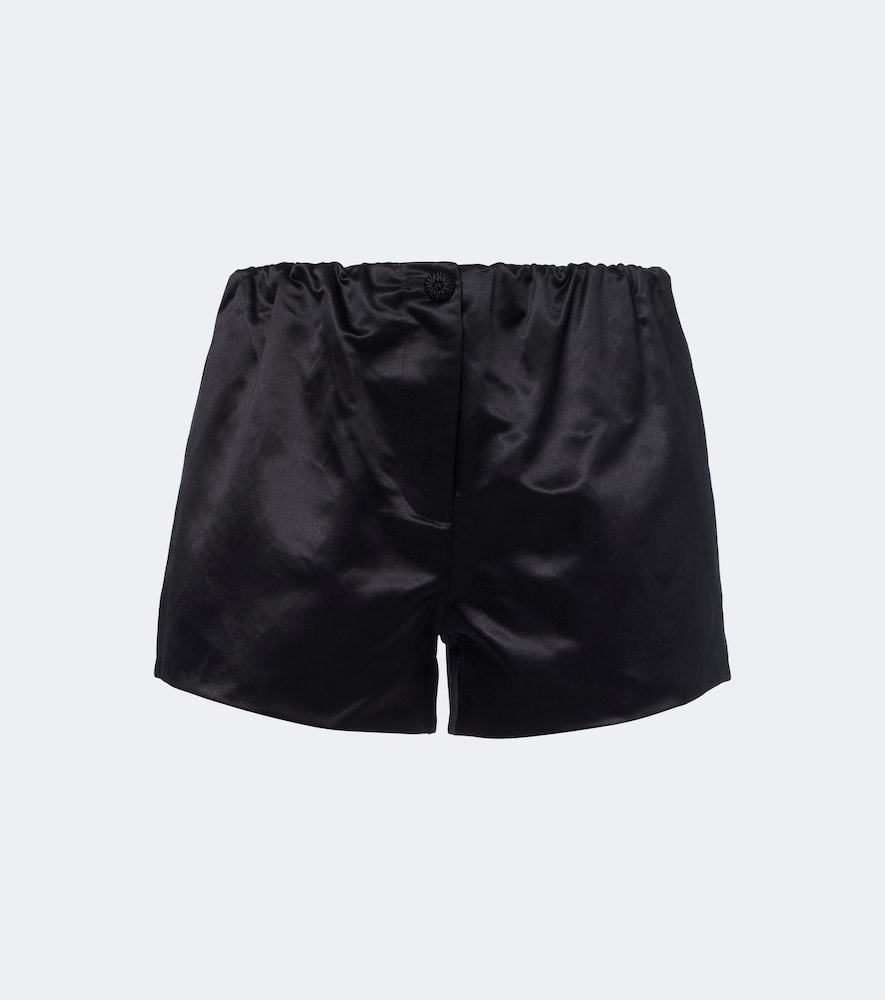 Posse Verity Cotton And Silk Satin Shorts In Black