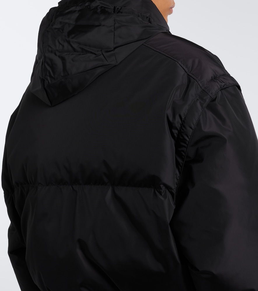 Prada Re-nylon Cropped Down Jacket In Black
