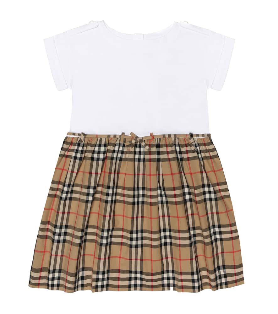Click to view more detailed imagery on our partner's website Burberry Kids' Girl's Rhonda Jersey & Check Poplin Dress In Multicoloured