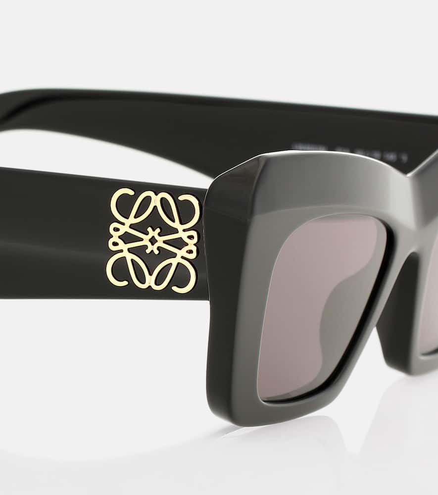 Loewe Anagram-logo Cat-eye Acetate Sunglasses In Shiny Black