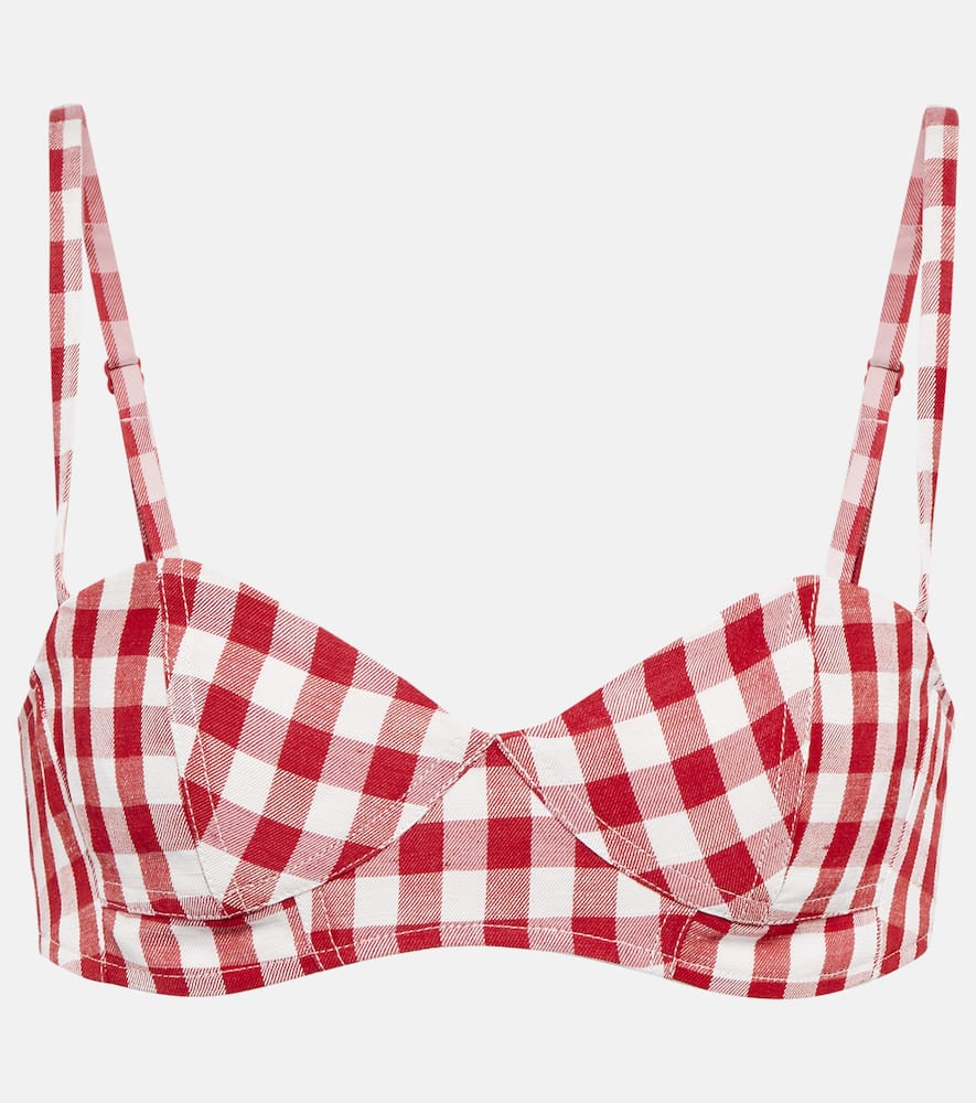 Acne Studios Linen-blend Bra Top In Cardinal Red