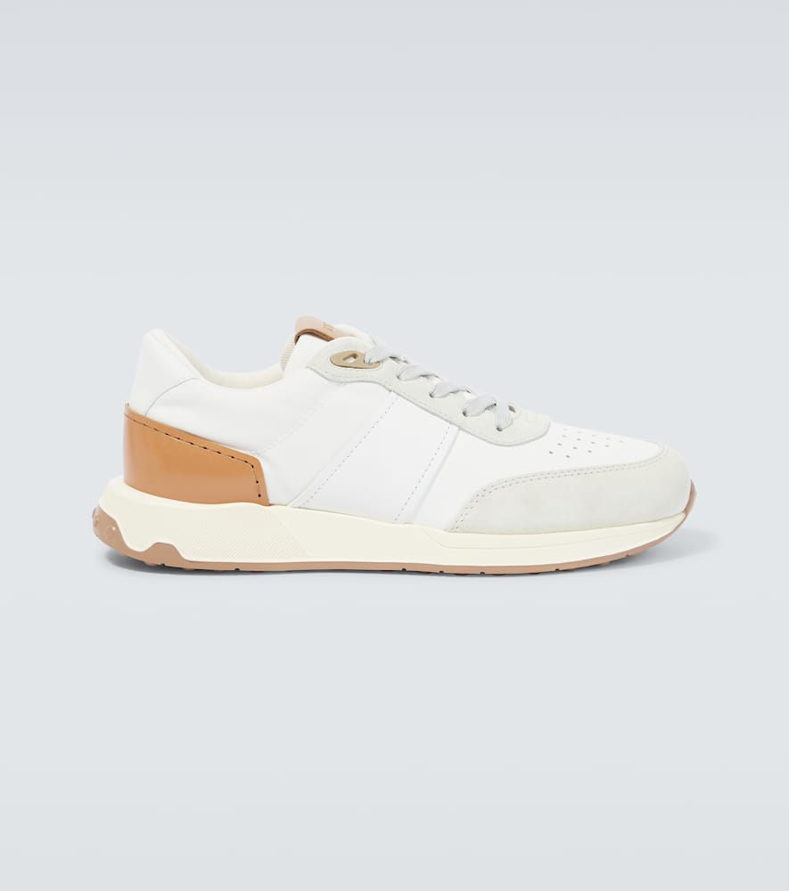 Tod's Low-top Suede And Leather Sneakers In White