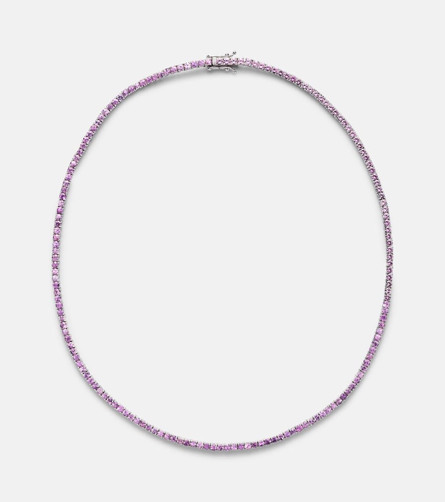 14kt white gold necklace with lilac sapphires