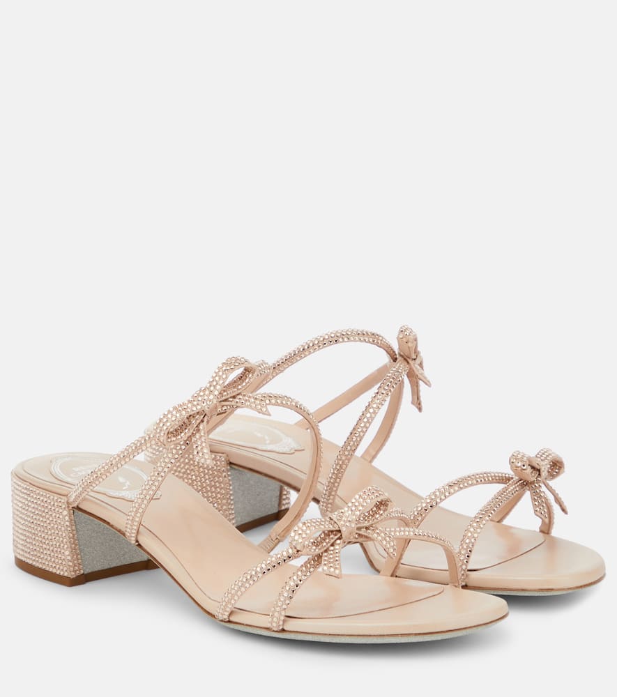 Rene Caovilla Caterina 40 embellished satin mules