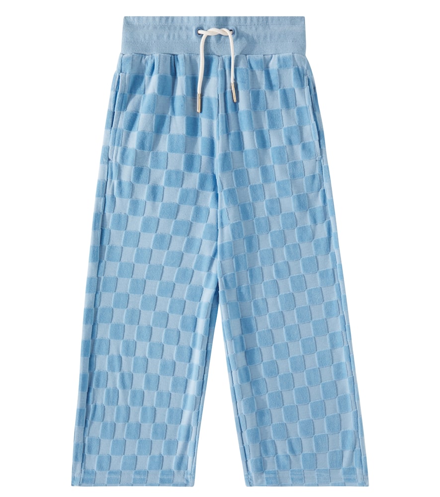 Scotch & Soda Kids Checked cotton-blend velour sweatpants