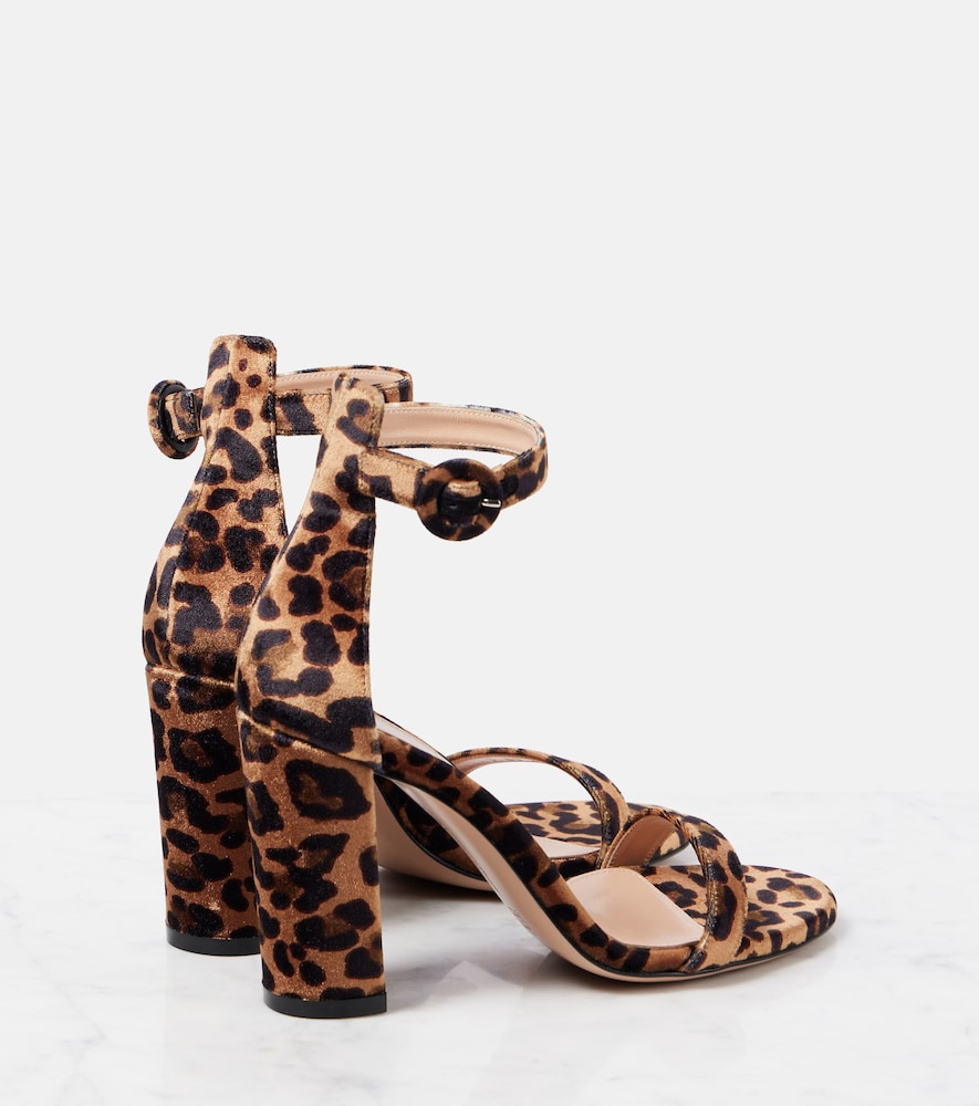 Gaeta 95 Leopard-Print Velvet Sandals