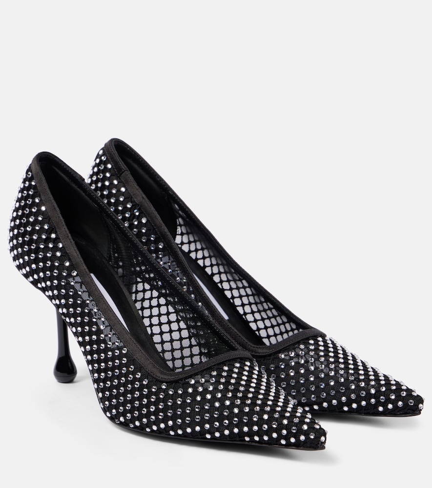Jimmy Choo Ixia 95 Mesh Dã©colletã© In Black