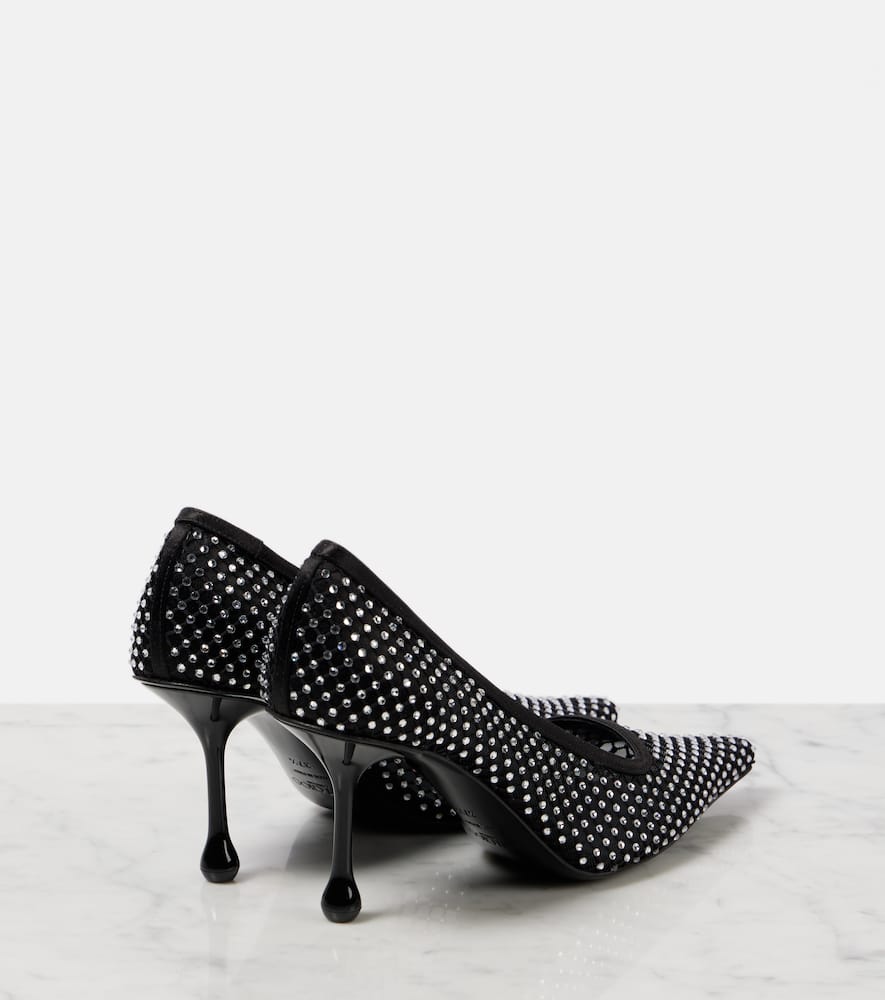 Jimmy Choo Ixia 95 Mesh Dã©colletã© In Black