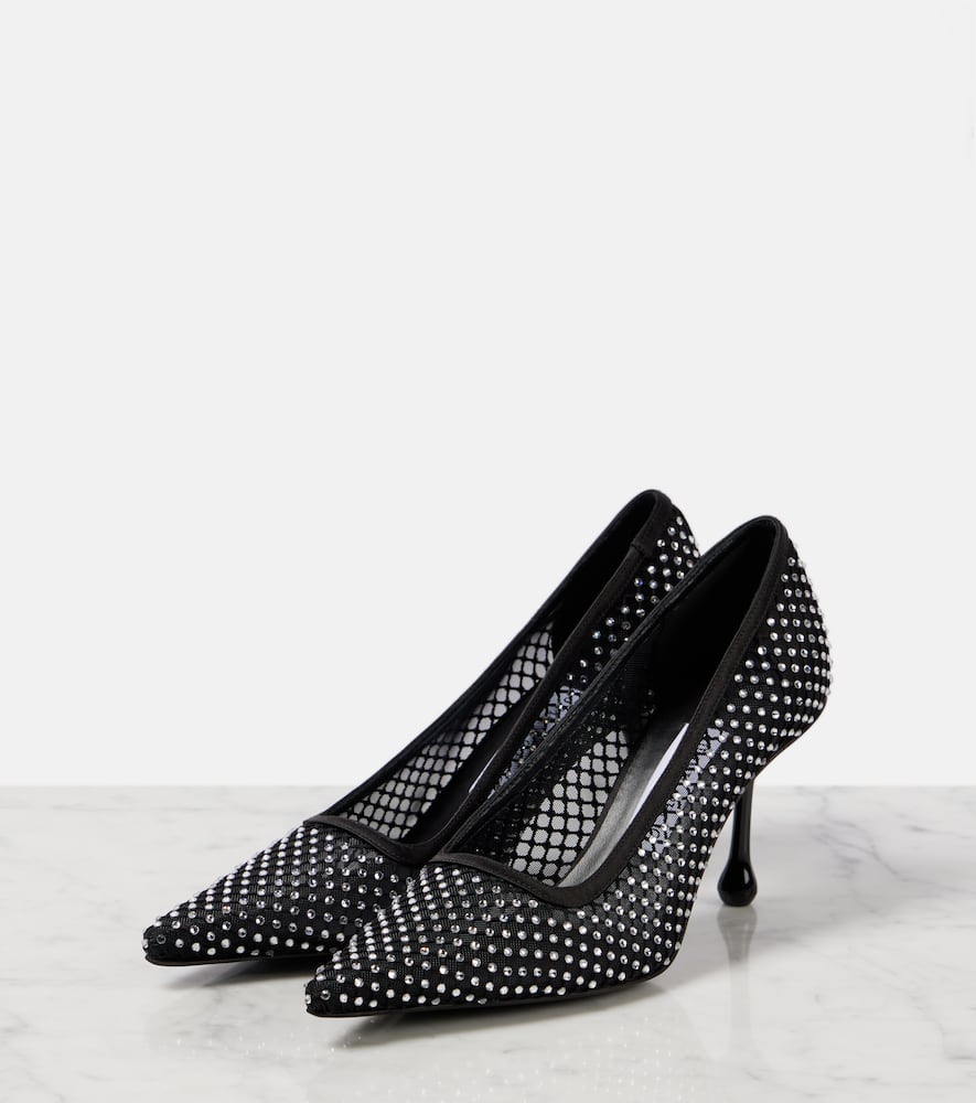 Jimmy Choo Ixia 95 Mesh Dã©colletã© In Black
