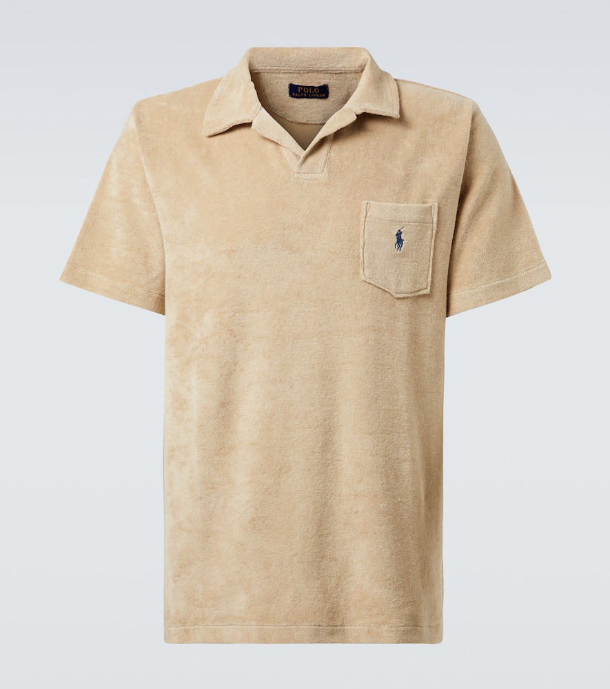Polo Ralph Lauren Terry Polo Chest Pocket In Beige