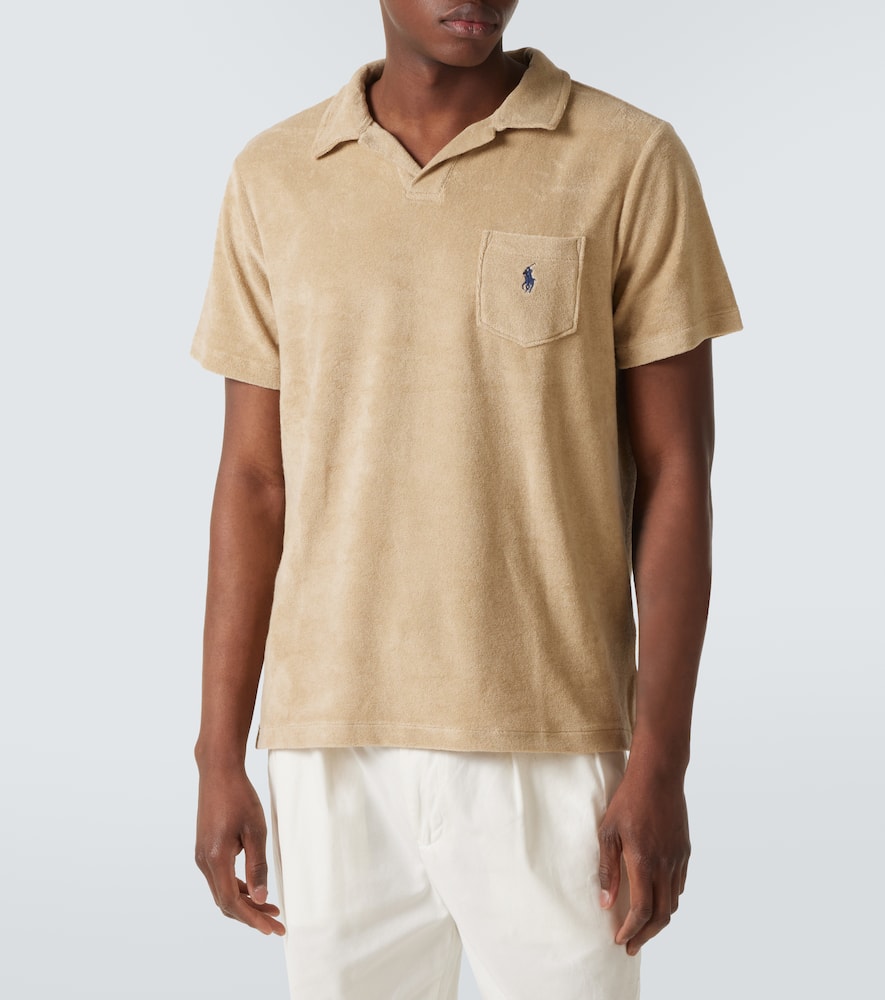 Polo Ralph Lauren Terry Polo Chest Pocket In Beige