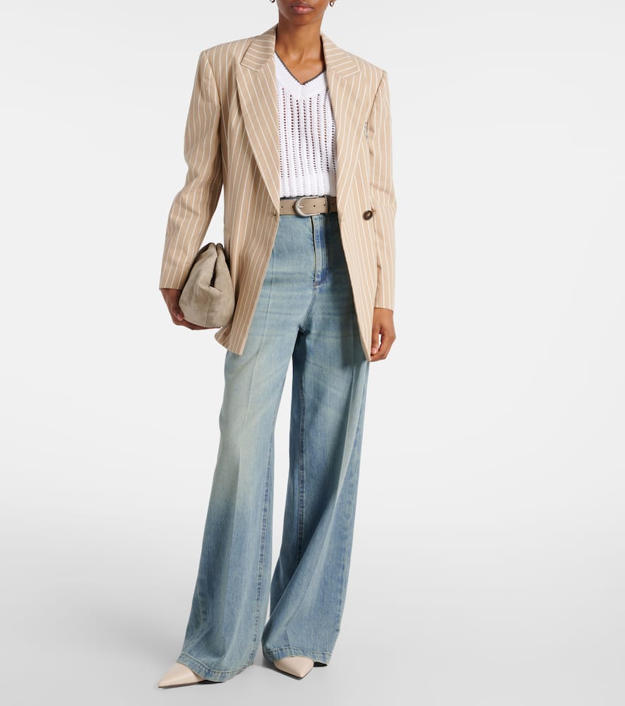 Brunello Cucinelli Low Slung High-waist Wide-leg Jeans In Blue