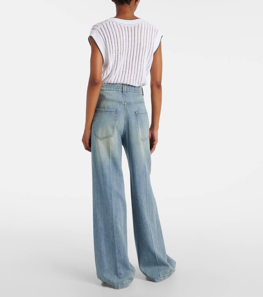 Brunello Cucinelli Low Slung High-waist Wide-leg Jeans In Blue