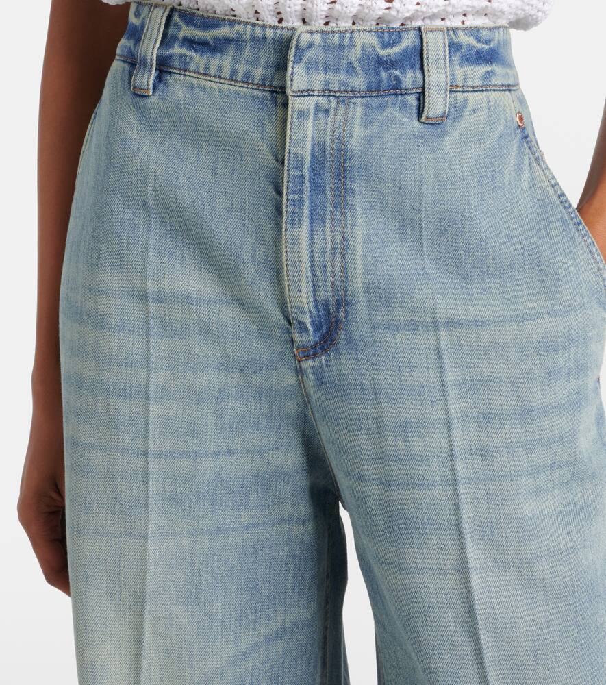Brunello Cucinelli Low Slung High-waist Wide-leg Jeans In Blue
