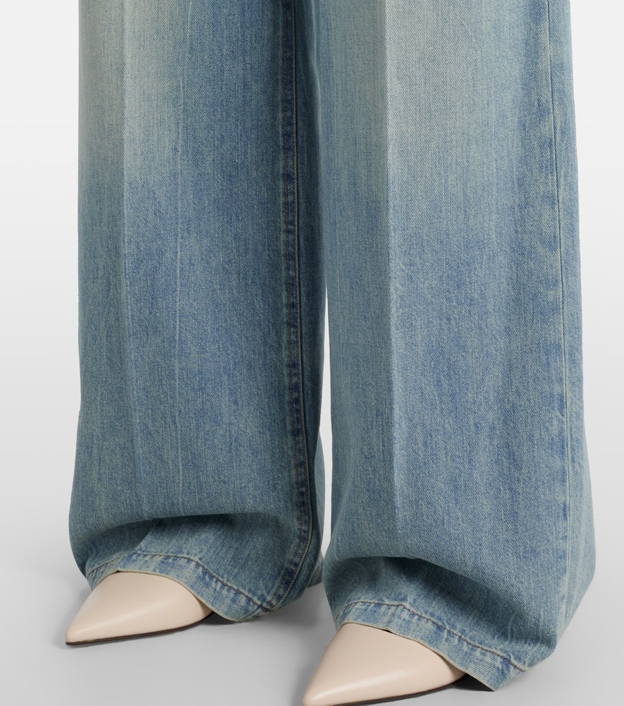 Brunello Cucinelli Low Slung High-waist Wide-leg Jeans In Blue