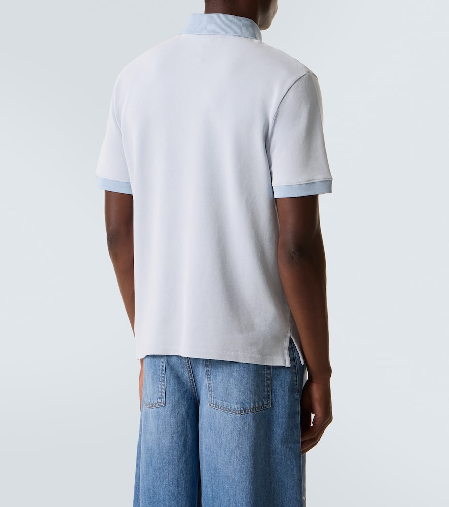 Loewe Cotton Polo Shirt With Anagram Embroidery In Blue