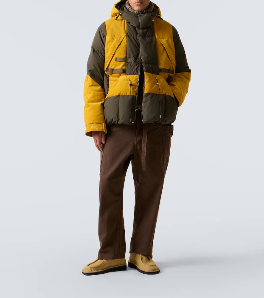 Sacai Colorblock Down Jacket In Multi