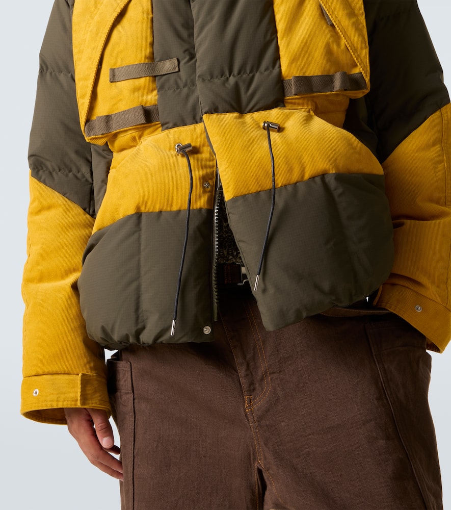 Sacai Colorblock Down Jacket In Multi