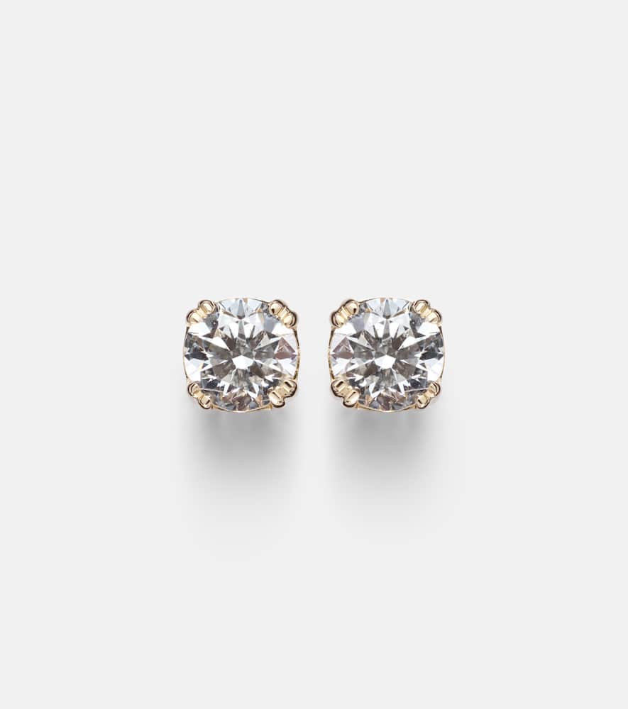 Stone And Strand 14kt Gold Earrings With Diamonds In Gold