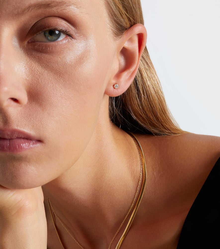 Stone And Strand 14kt Gold Earrings With Diamonds In Gold