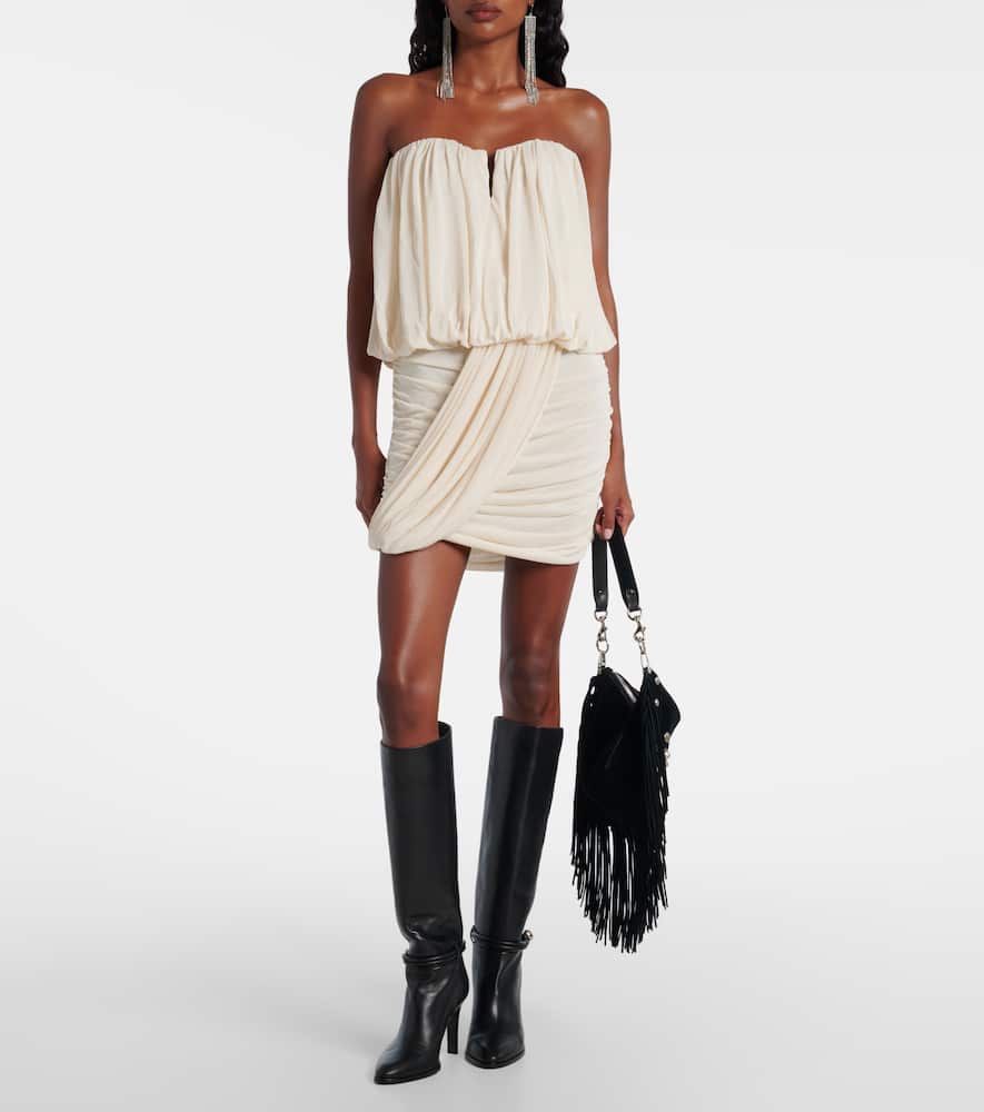 Isabel Marant Adeli Draped Jersey Corset Dress In White