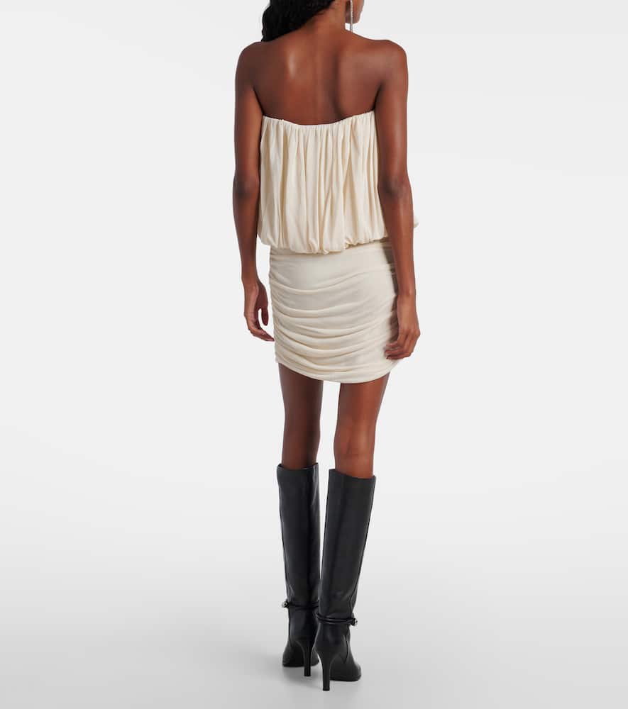 Isabel Marant Adeli Draped Jersey Corset Dress In White