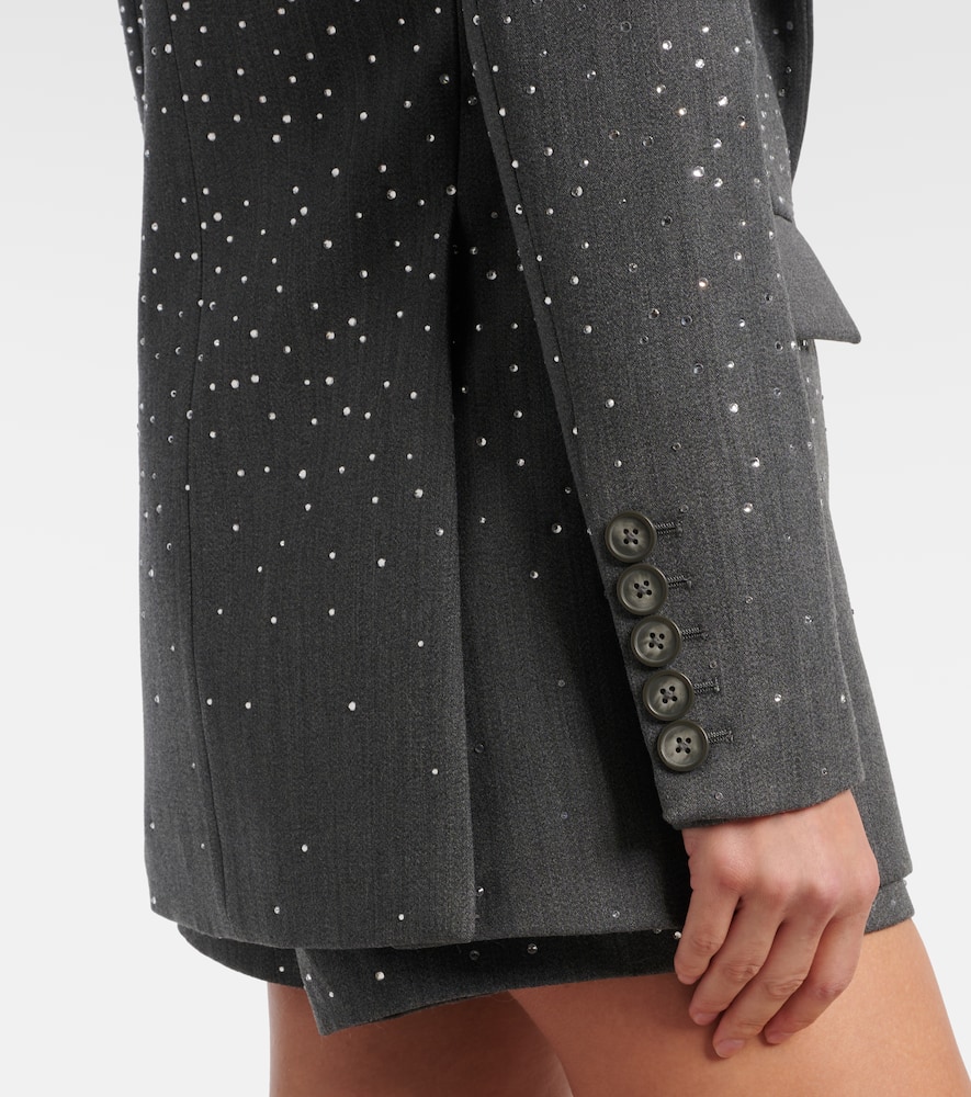 Alex Perry Crystal-embellished Blazer In Gray