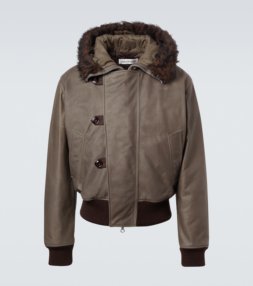 Our Legacy Compel Shearling Trimmed Leather Jacket