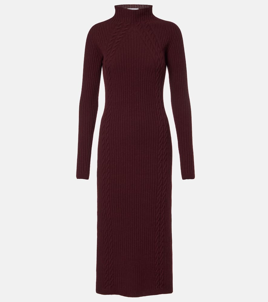 Max Mara Zelanda Wool And Cashmere Midi Dress In Red