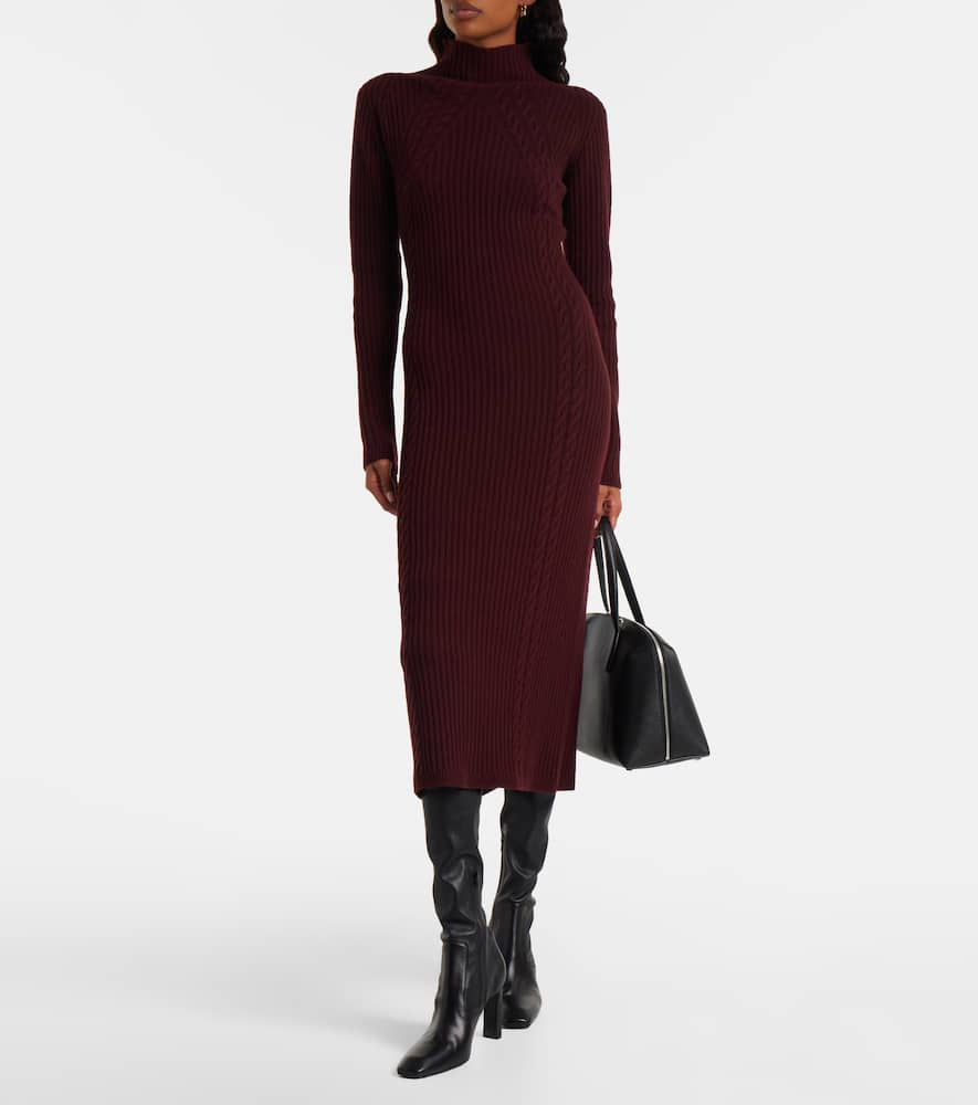 Max Mara Zelanda Wool And Cashmere Midi Dress In Red