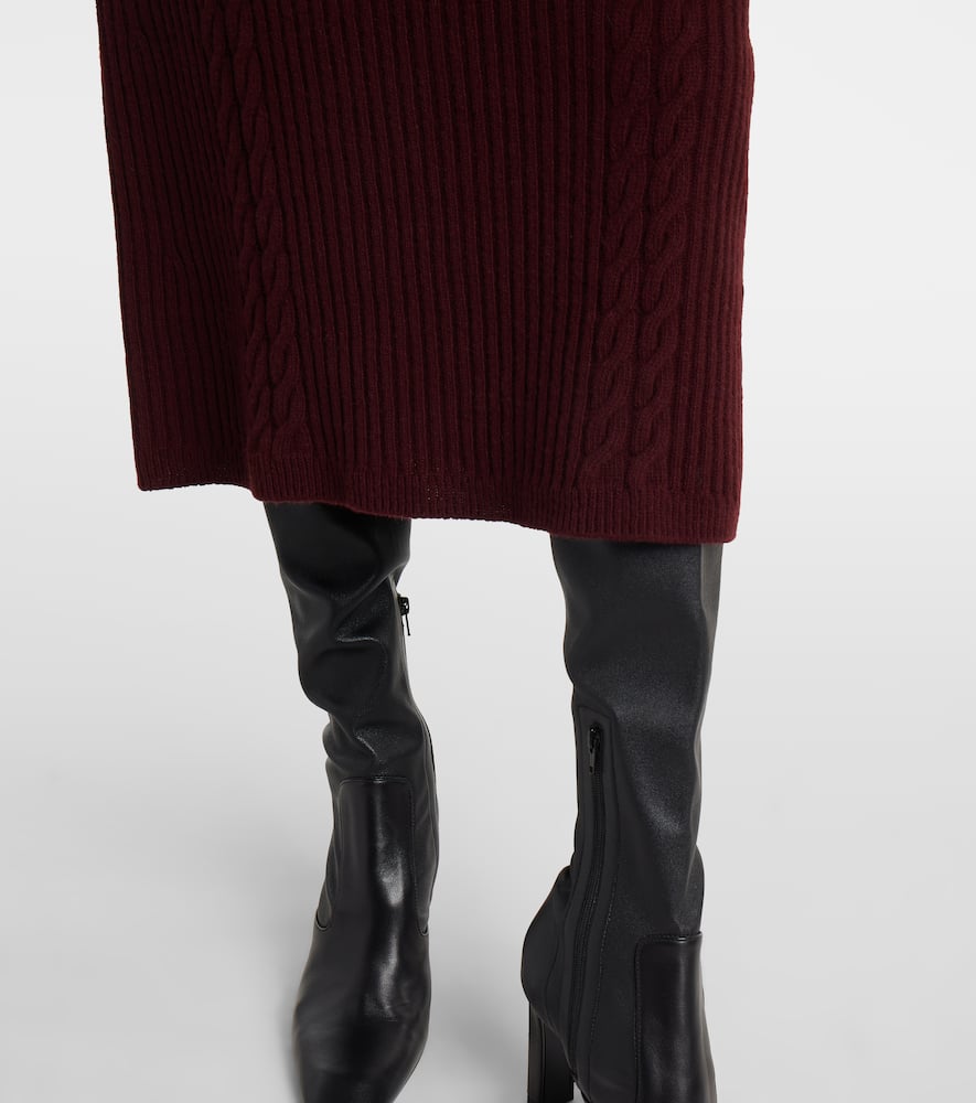 Max Mara Zelanda Wool And Cashmere Midi Dress In Red