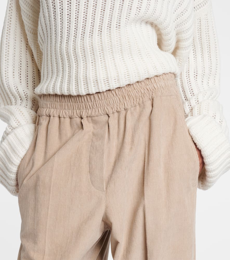 Brunello Cucinelli Cotton Corduroy Wide-leg Pants In Brown