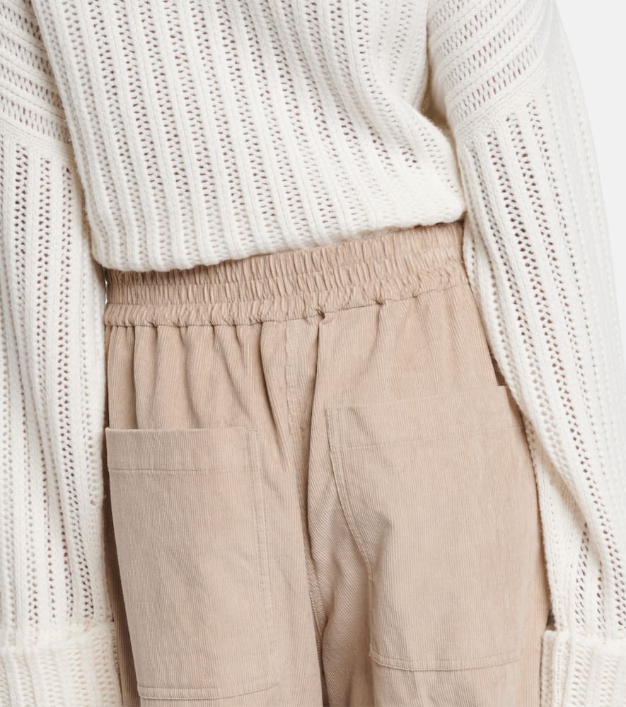 Brunello Cucinelli Cotton Corduroy Wide-leg Pants In Brown