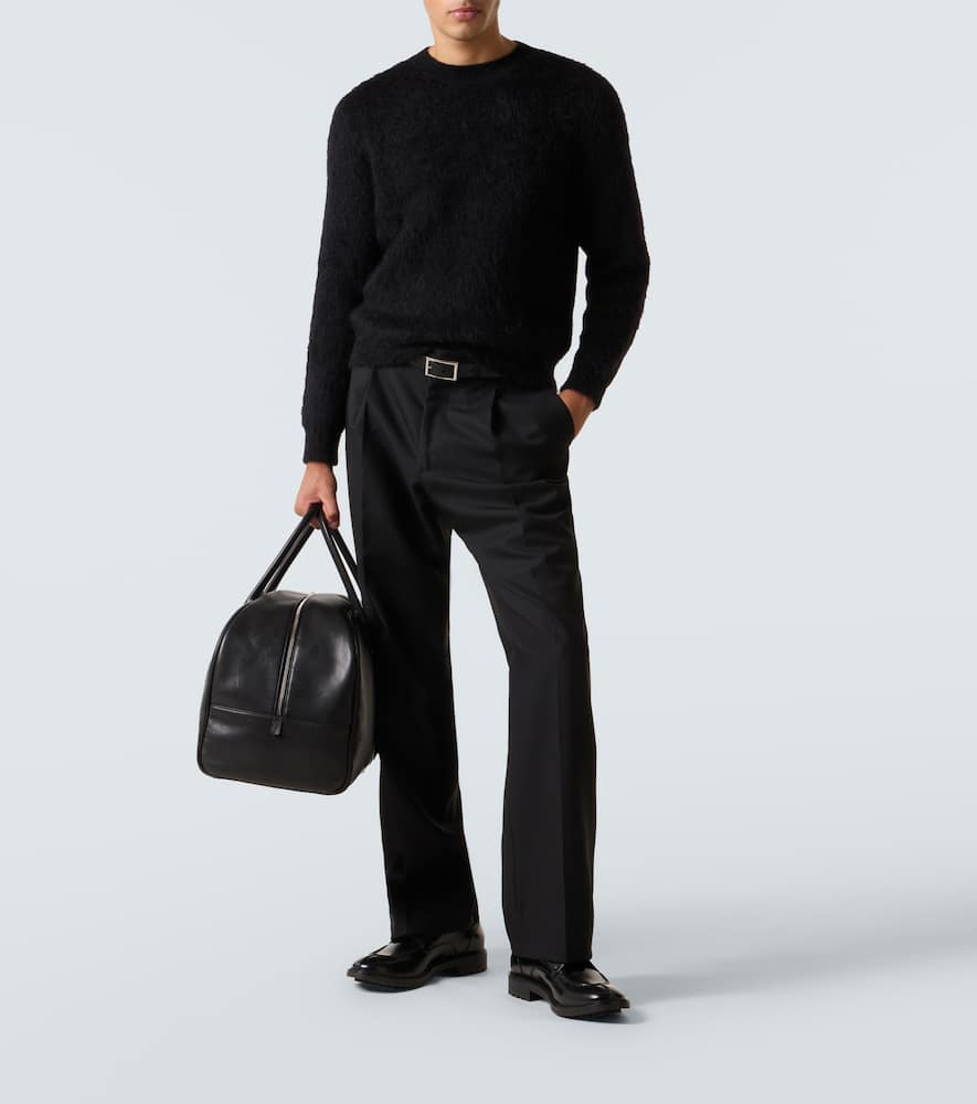 Saint Laurent Mohair And Wool-blend Sweater In Black