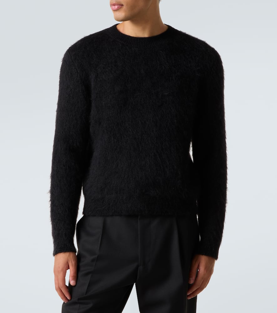 Saint Laurent Mohair And Wool-blend Sweater In Black