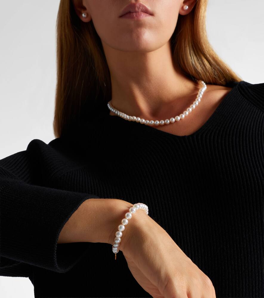 Mikimoto 18kt Gold Bracelet With Pearls In Gold