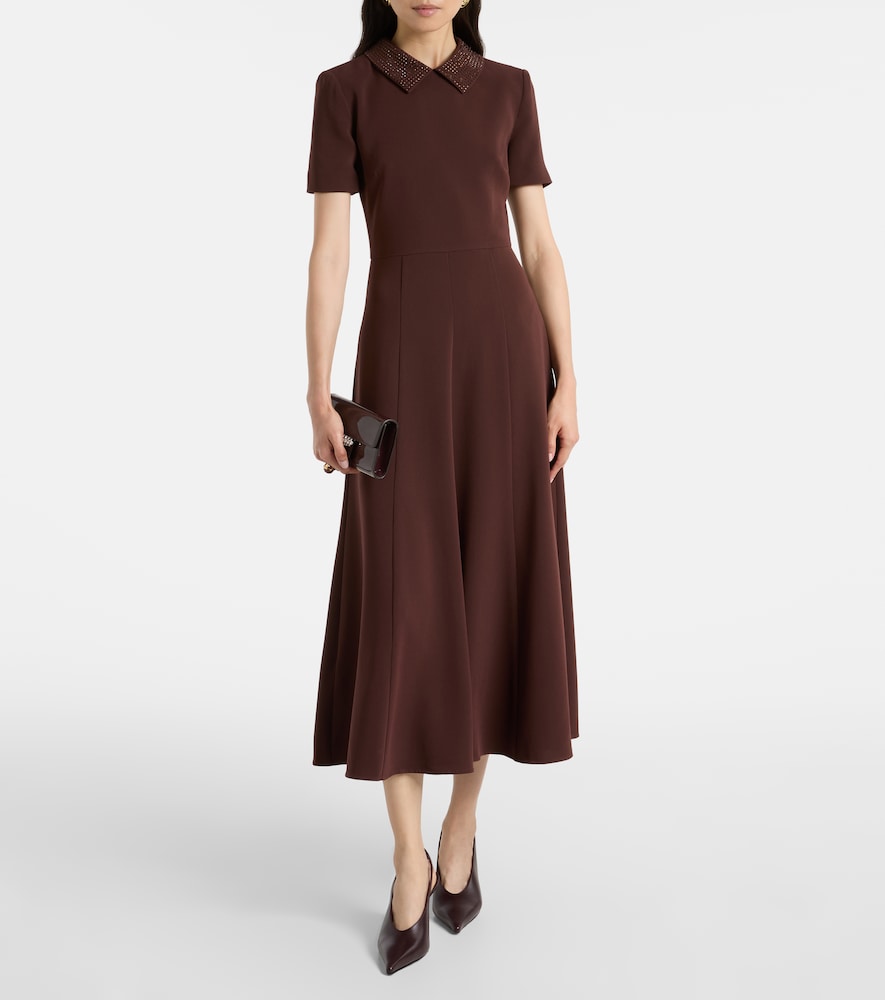 Roland Mouret Embellished cady midi dress