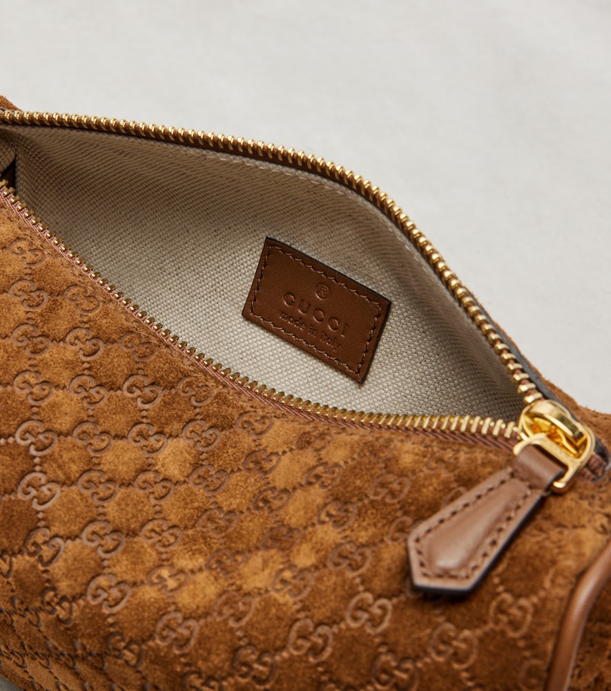  Gucci Gucci Half Horsebit Suede Shoulder Bag 