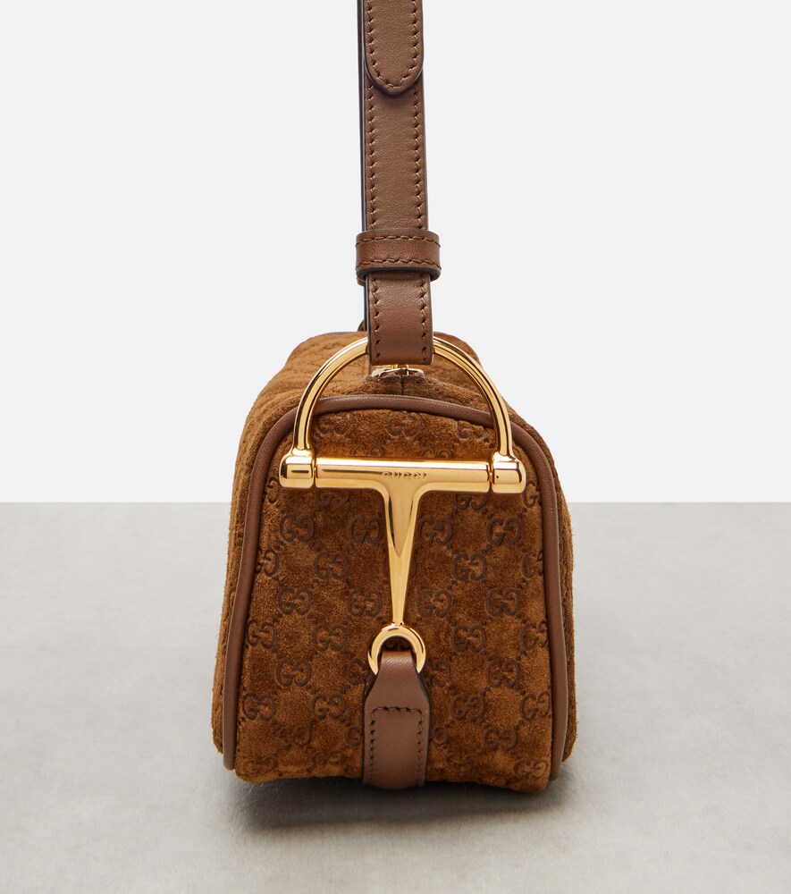  Gucci Gucci Half Horsebit Suede Shoulder Bag 