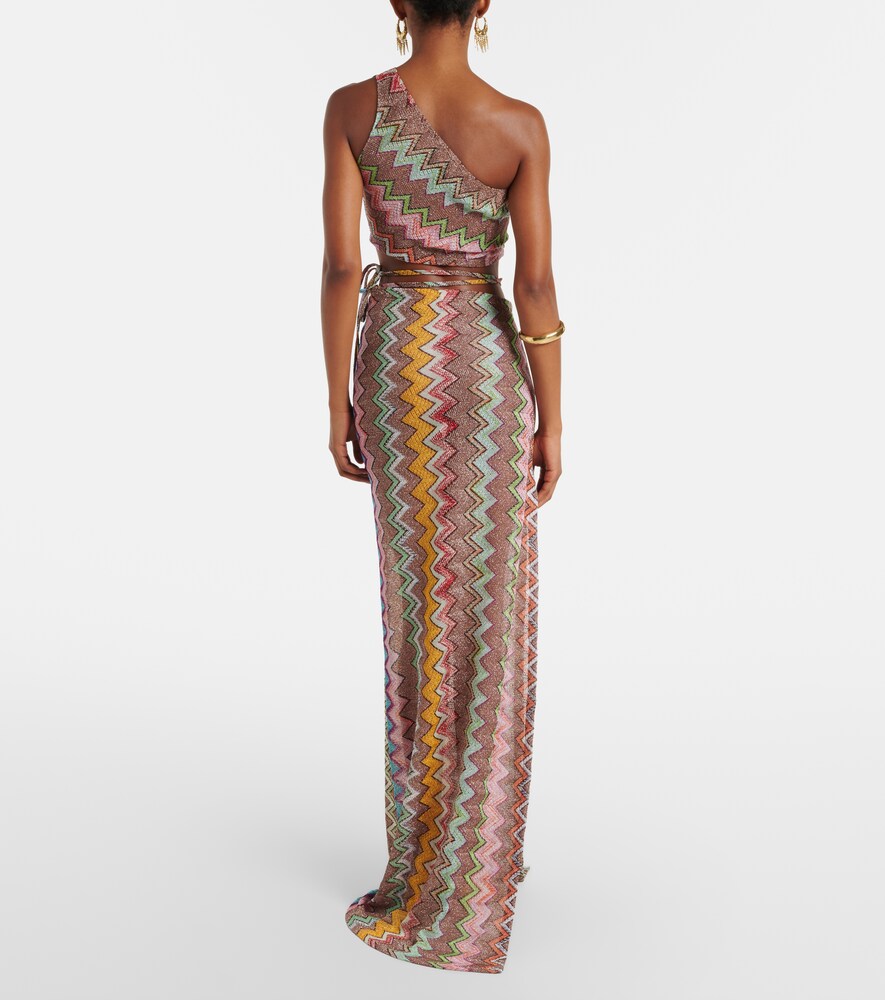 Zigzag Lamé Wrap Skirt