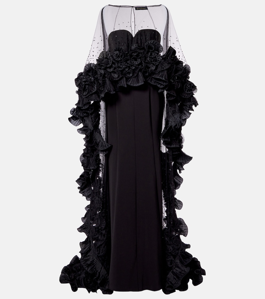Jenny Packham Ruffled caped gown