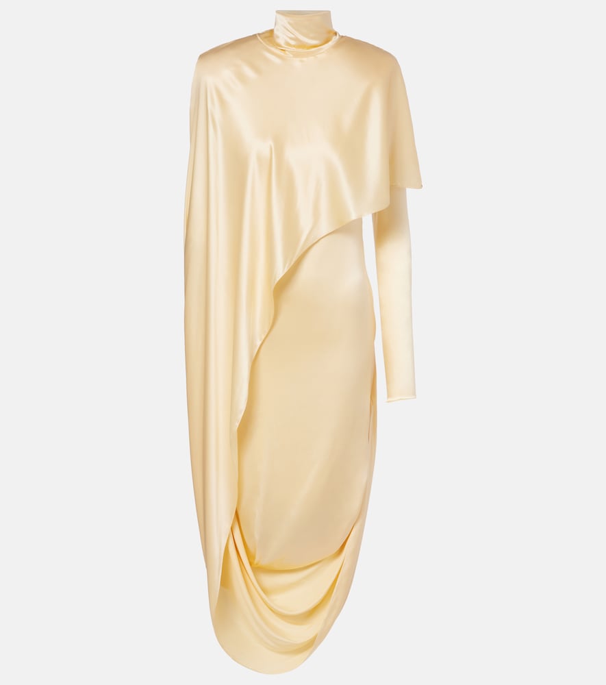 Mugler Draped silk-blend midi dress