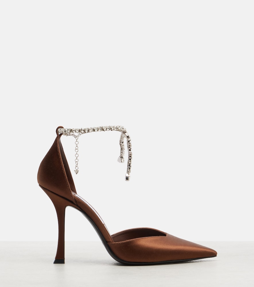  Jimmy Choo Jimmy Choo Pumps Stevie 100 Aus Satin Mit Kristallen 