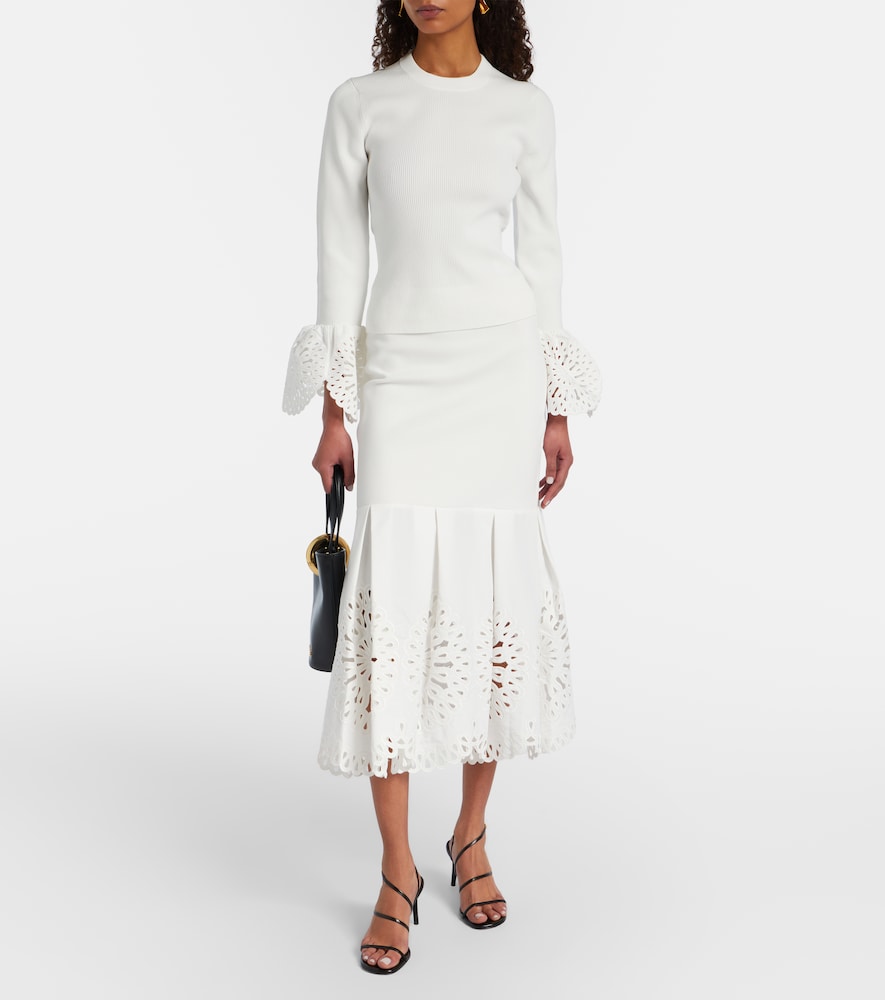 Simkhai Broderie anglaise midi skirt
