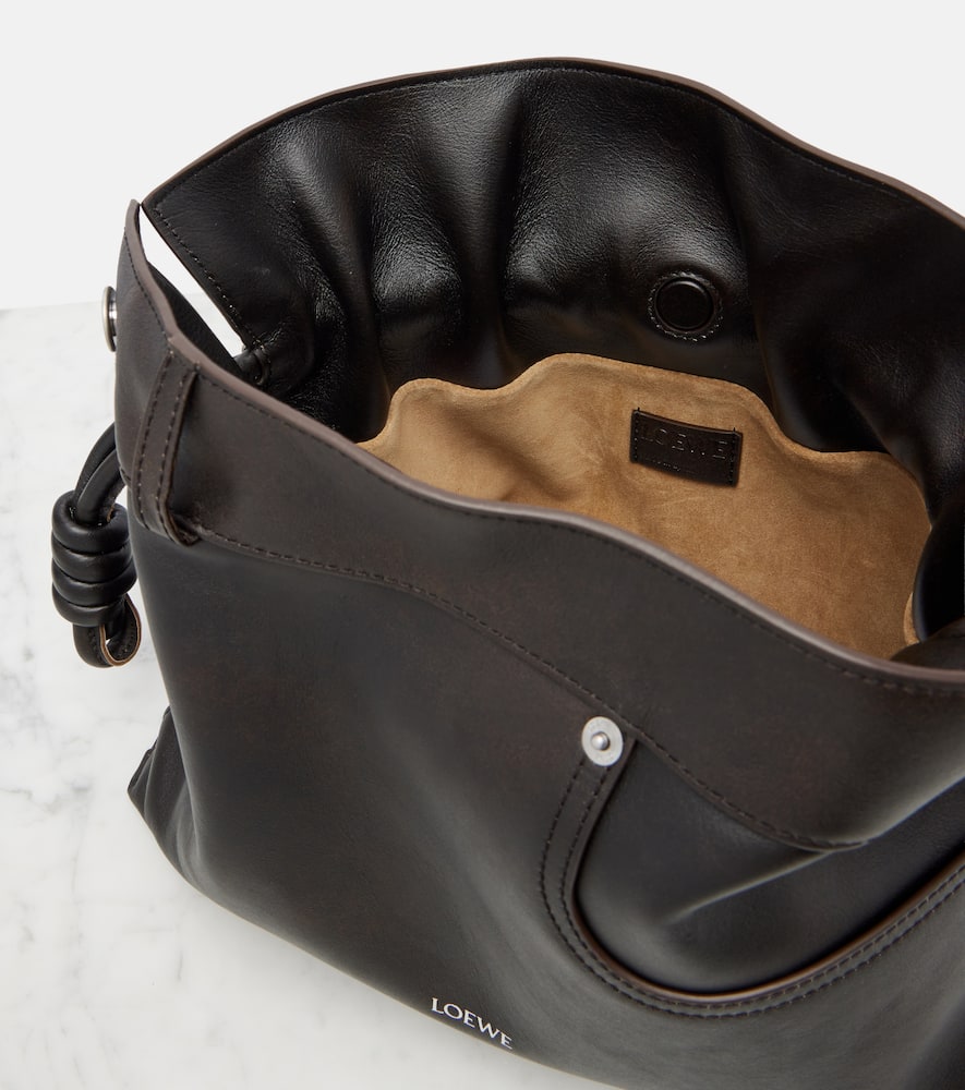 Loewe Leather Jean-detail Flamenco Clutch Bag In Black