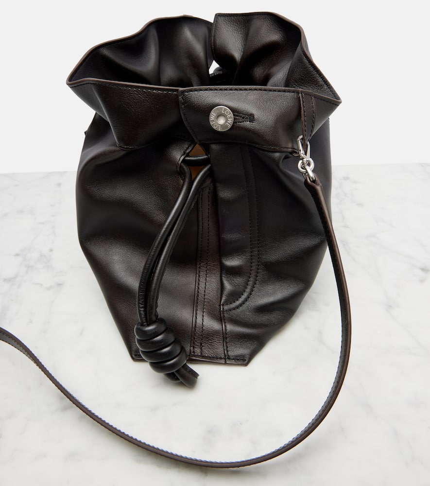 Loewe Leather Jean-detail Flamenco Clutch Bag In Black