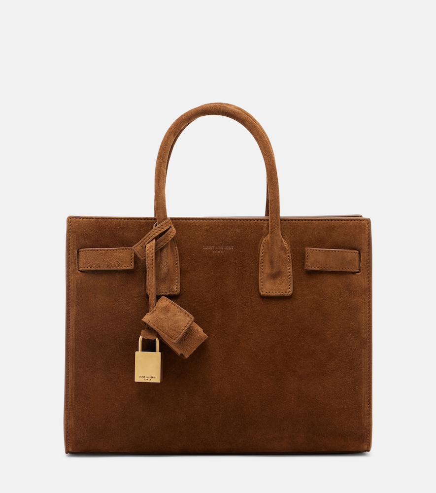 Saint Laurent Sac De Jour Mini suede top-handle bag